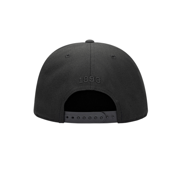 Back view of the FC Porto Dusk Snapback Hat in Black with high crown and flat peak.