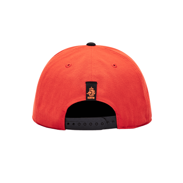 Backside view of Orange Netherlands Team Snapback Hat 